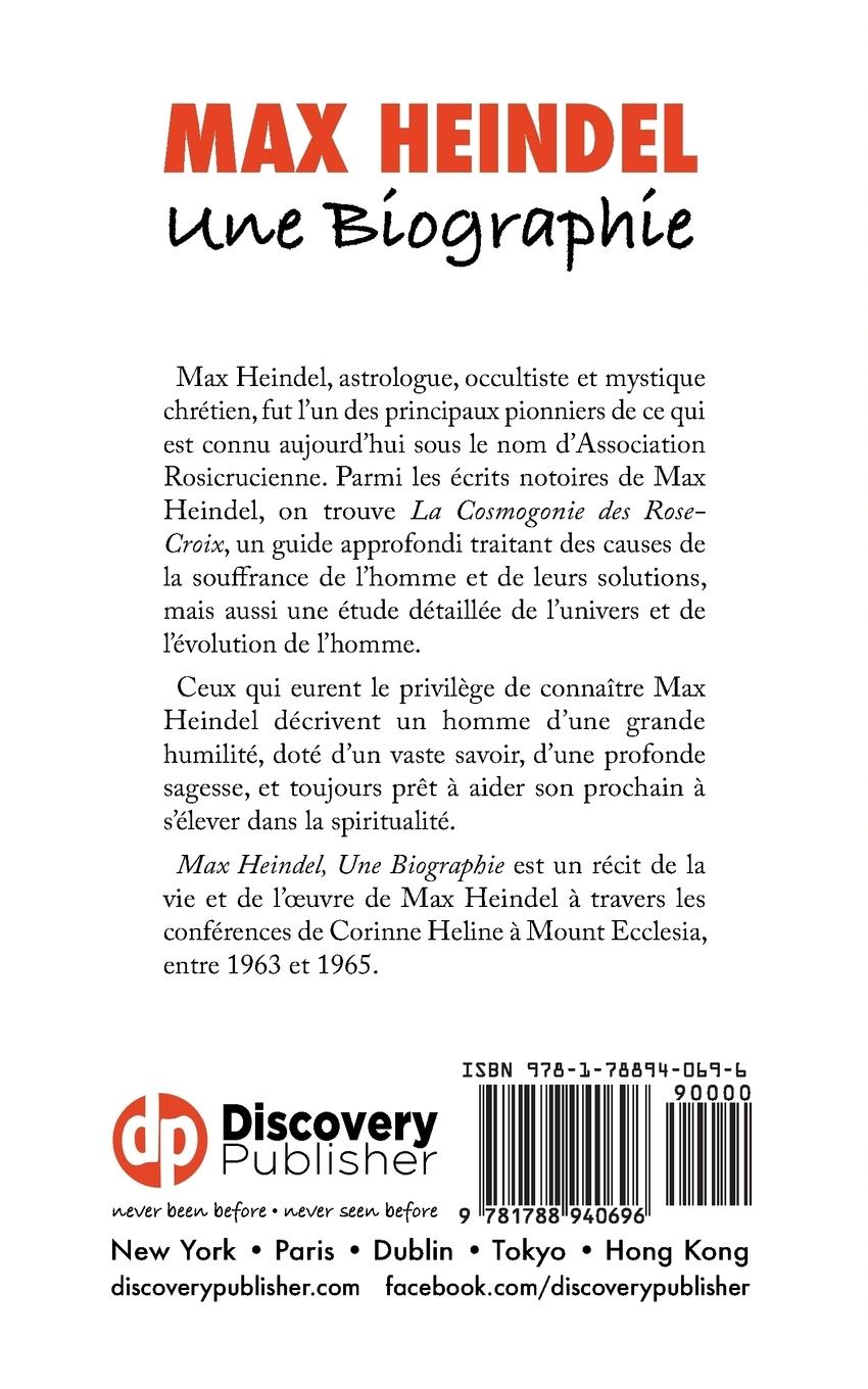 Rückseitencover Max Heindel, une Biographie