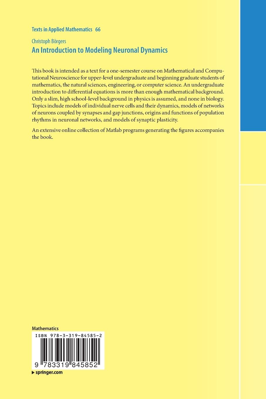 Rückseitencover An Introduction to Modeling Neuronal Dynamics