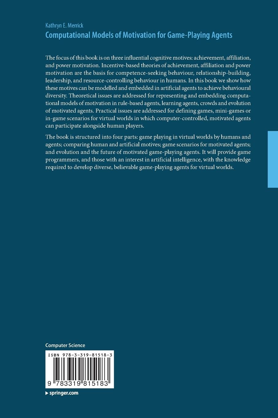 Rückseitencover Computational Models of Motivation for Game-Playing Agents