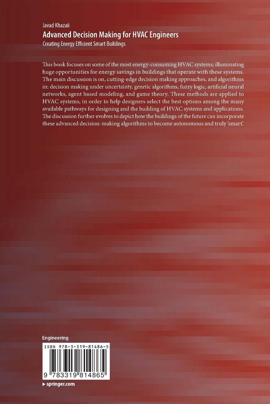 Rückseitencover Advanced Decision Making for HVAC Engineers