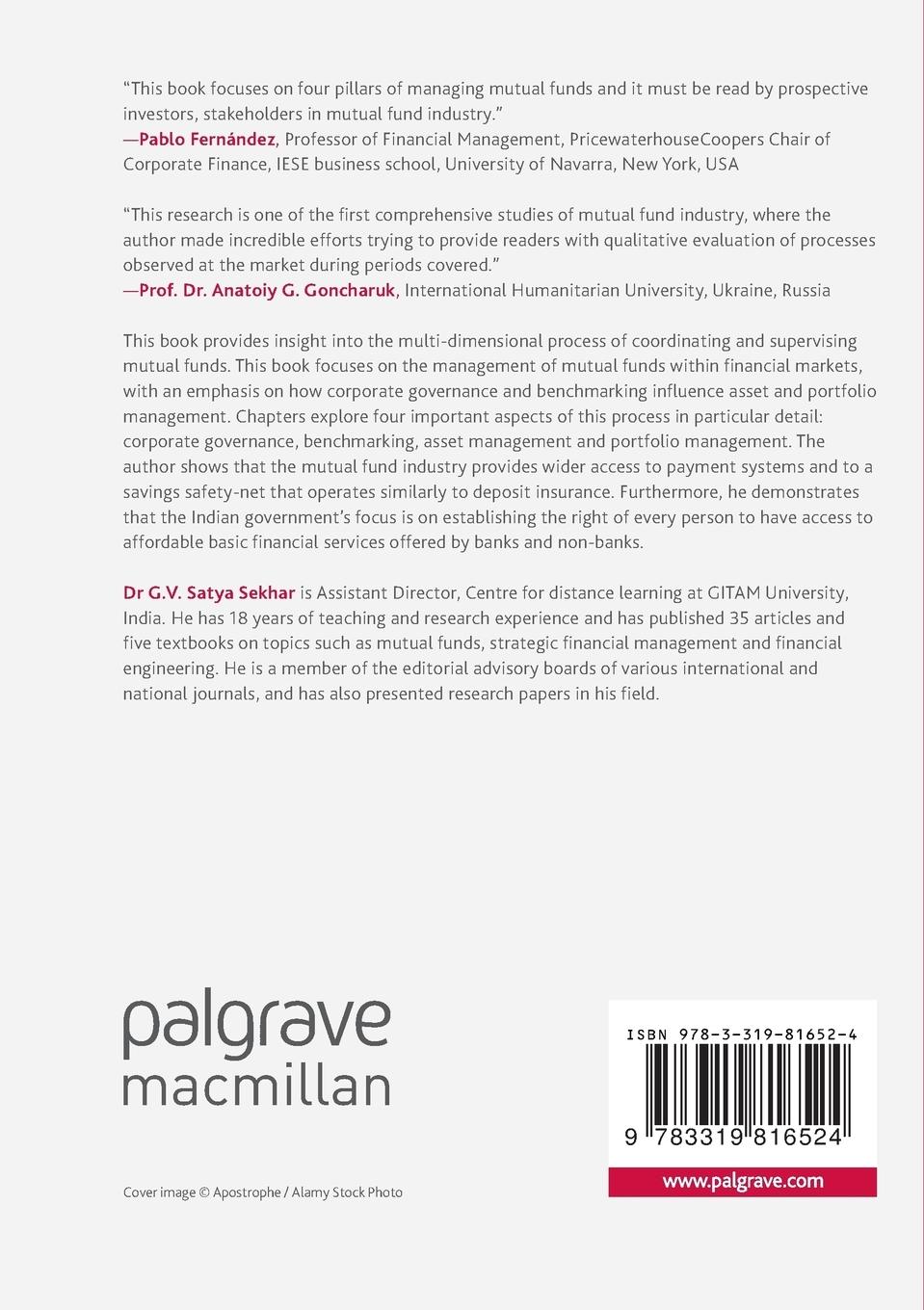 Rückseitencover The Management of Mutual Funds