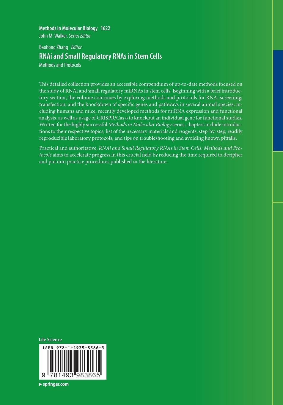 Rückseitencover RNAi and Small Regulatory RNAs in Stem Cells