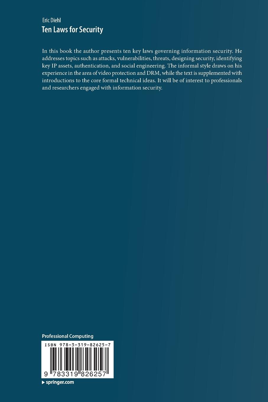 Rückseitencover Ten Laws for Security