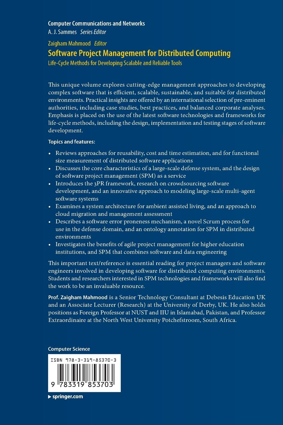 Rückseitencover Software Project Management for Distributed Computing
