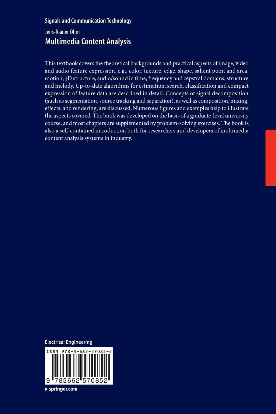 Rückseitencover Multimedia Content Analysis