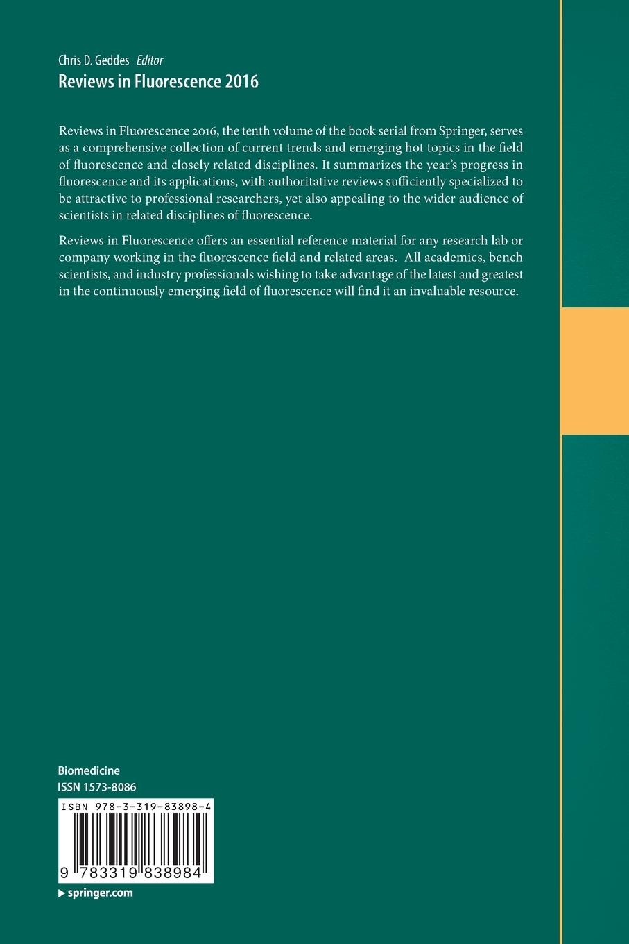 Rückseitencover Reviews in Fluorescence 2016