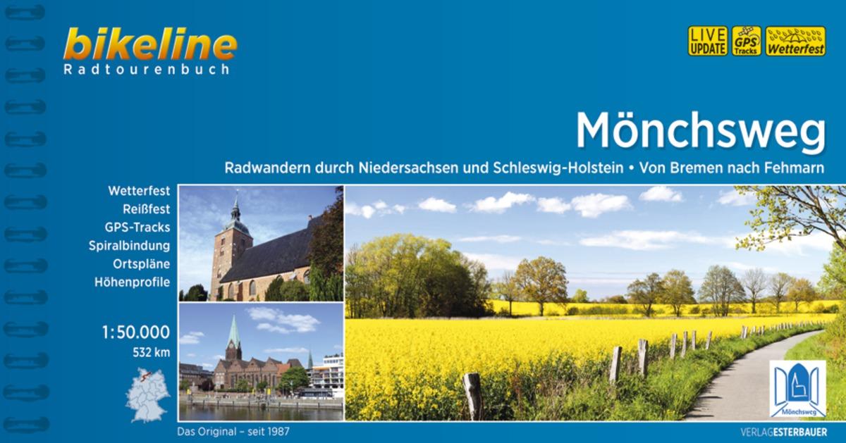 Vorderes Coverbild Bikeline Radtourenbuch Mönchsweg