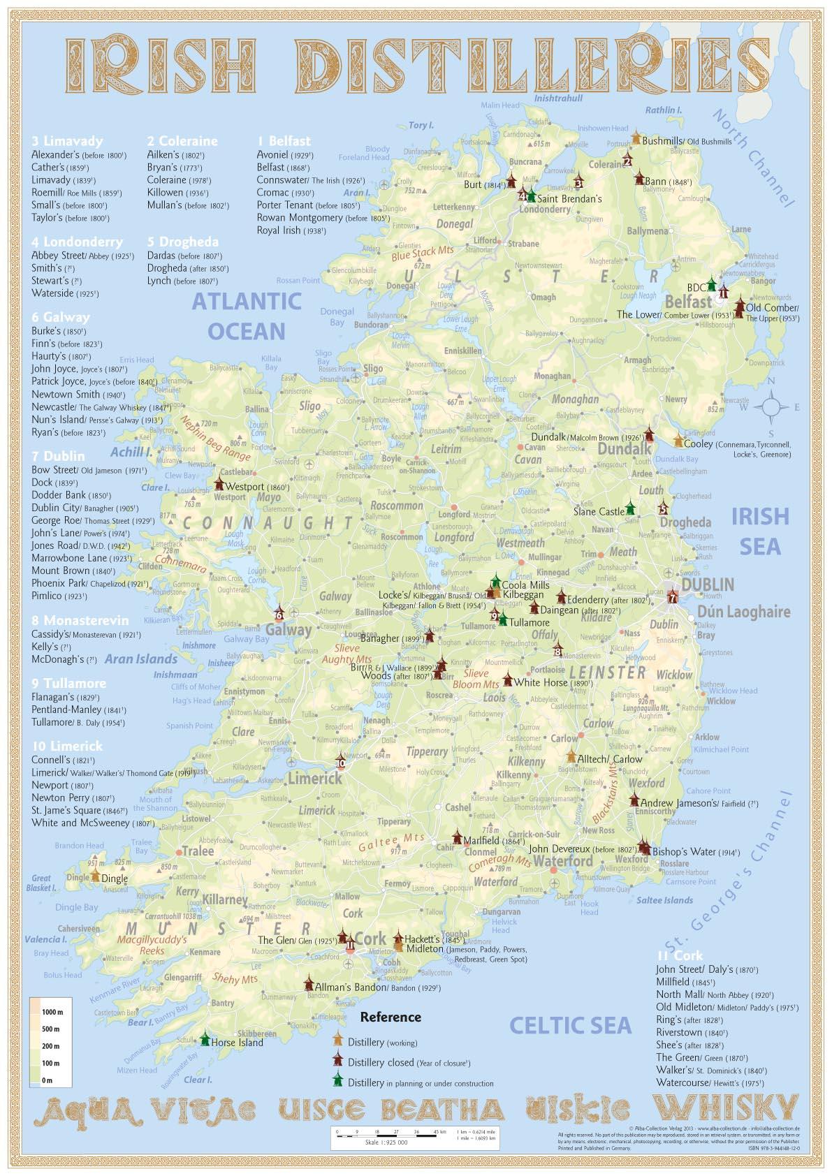 Vorderes Coverbild Whiskey Distilleries Ireland - Poster 42x60cm Standard Edition