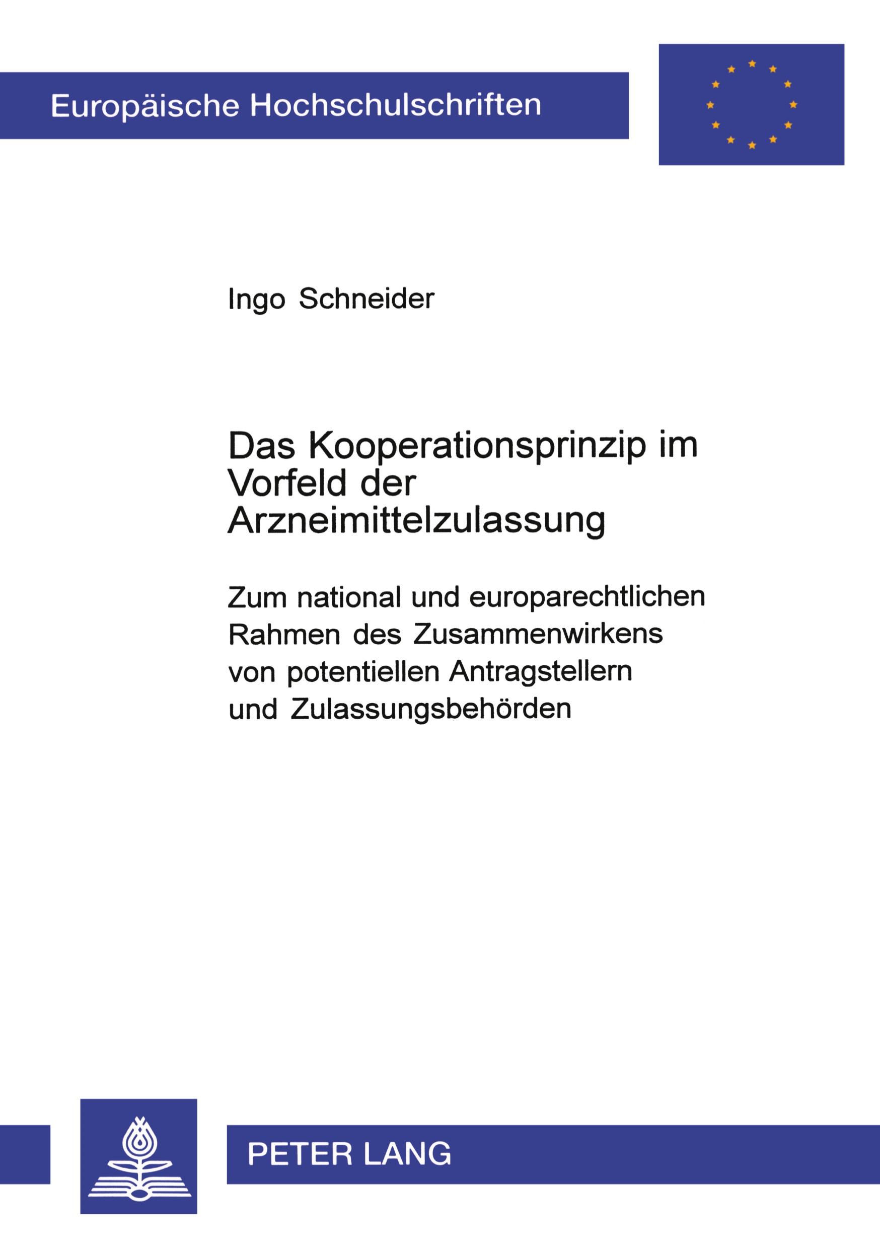 Vorderes Coverbild Das Kooperationsprinzip im Vorfeld der Arzneimittelzulassung