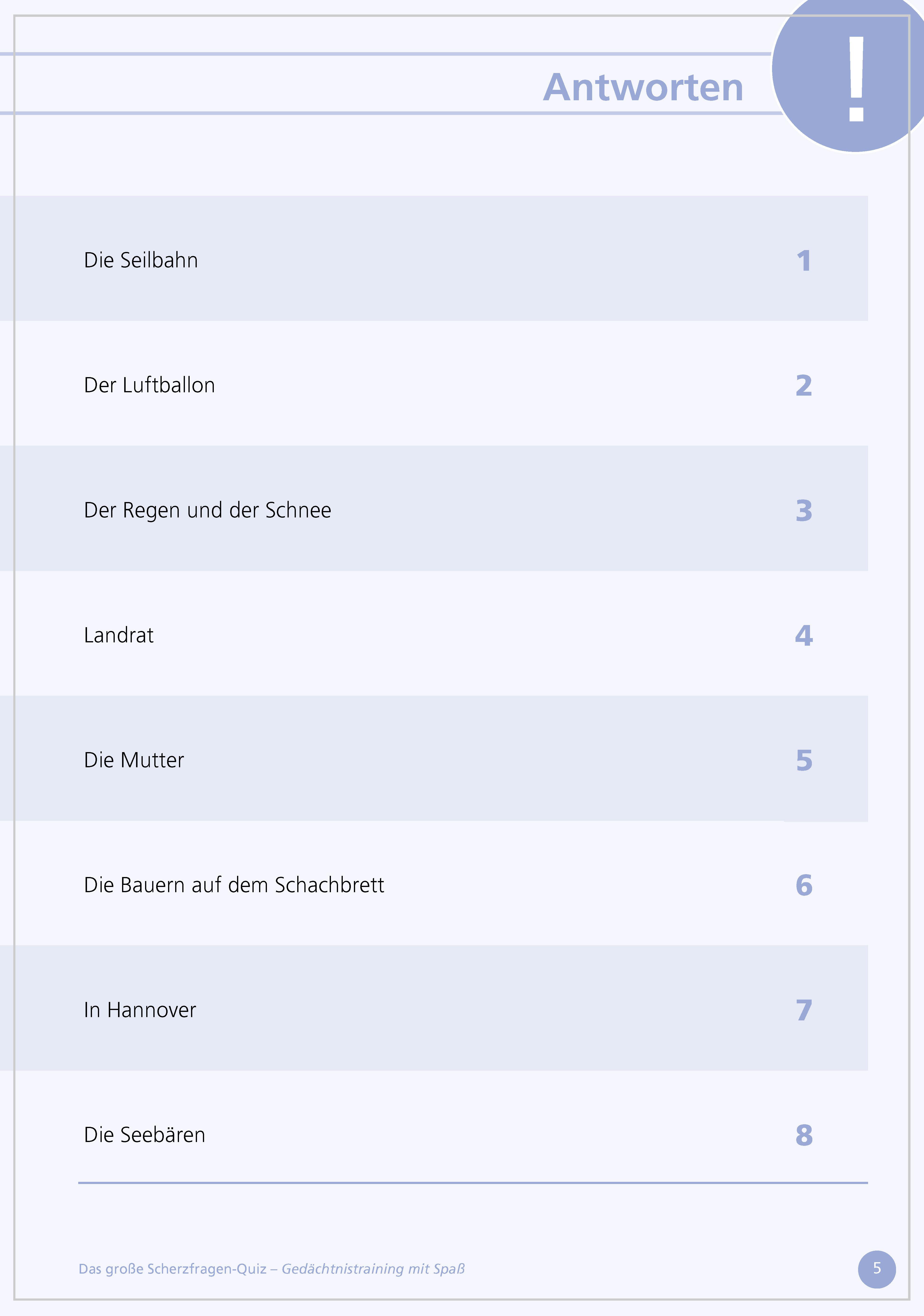 Beispielinhalt (Bild) Das große Scherzfragen-Quiz