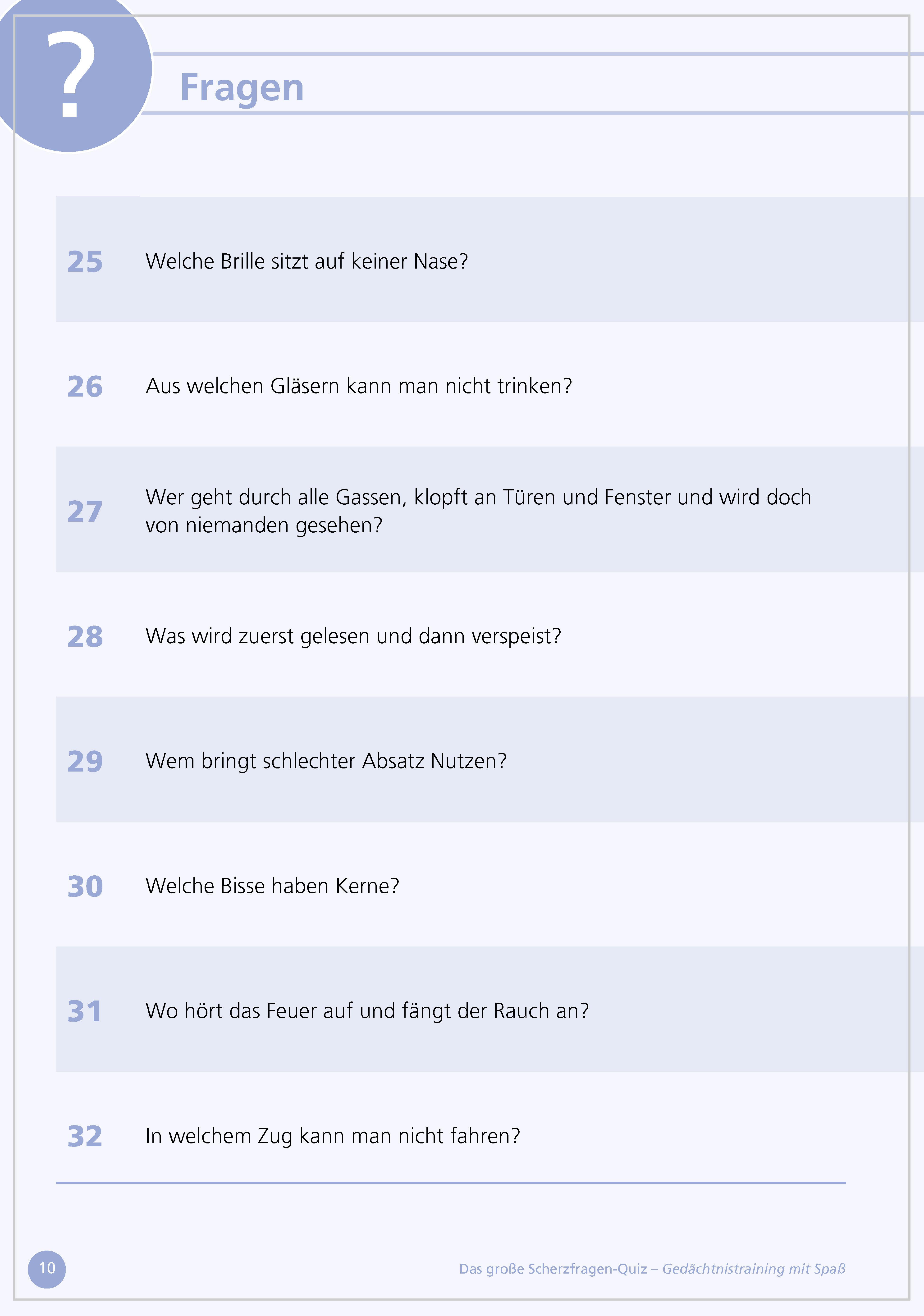 Beispielinhalt (Bild) Das große Scherzfragen-Quiz