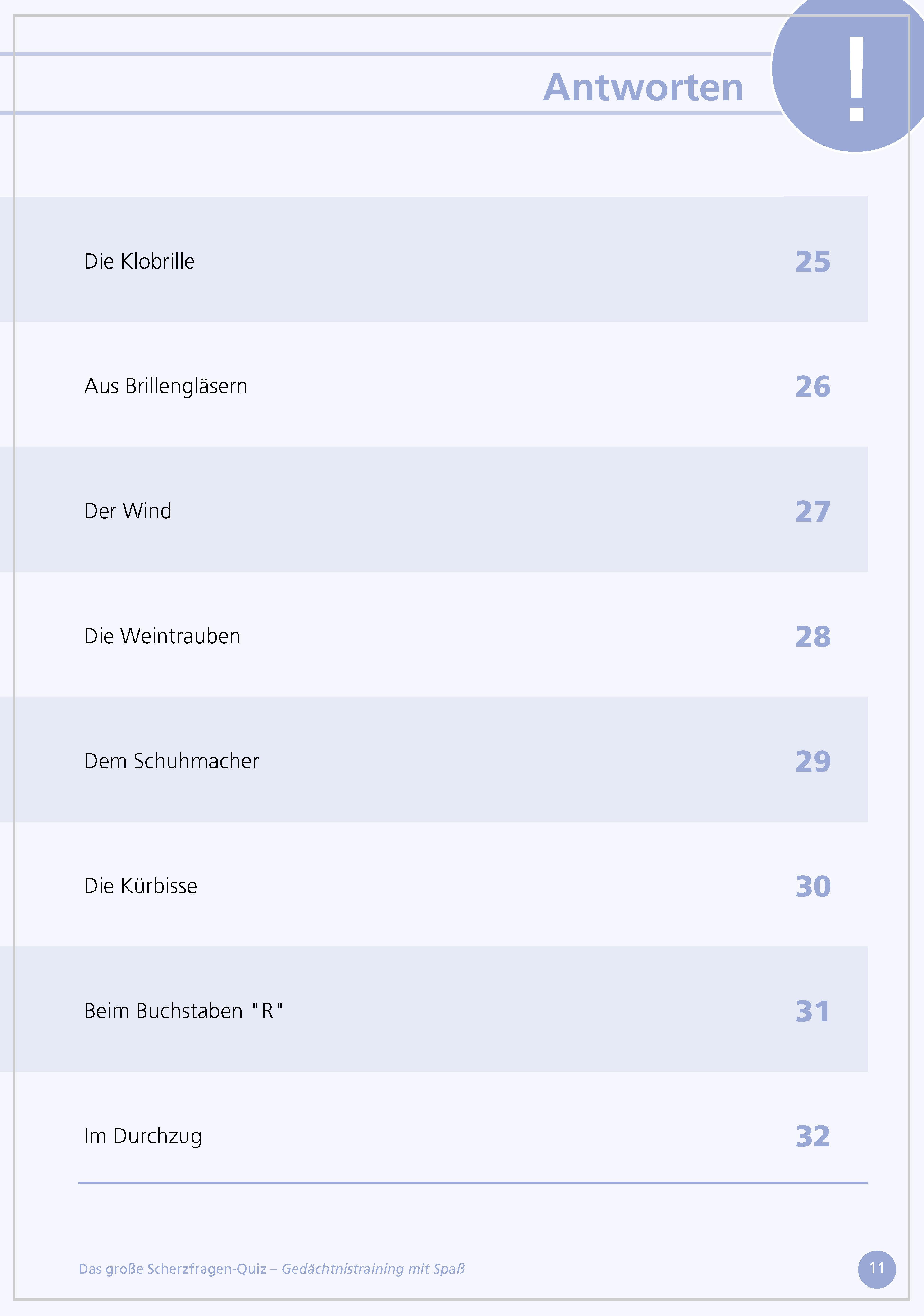 Beispielinhalt (Bild) Das große Scherzfragen-Quiz