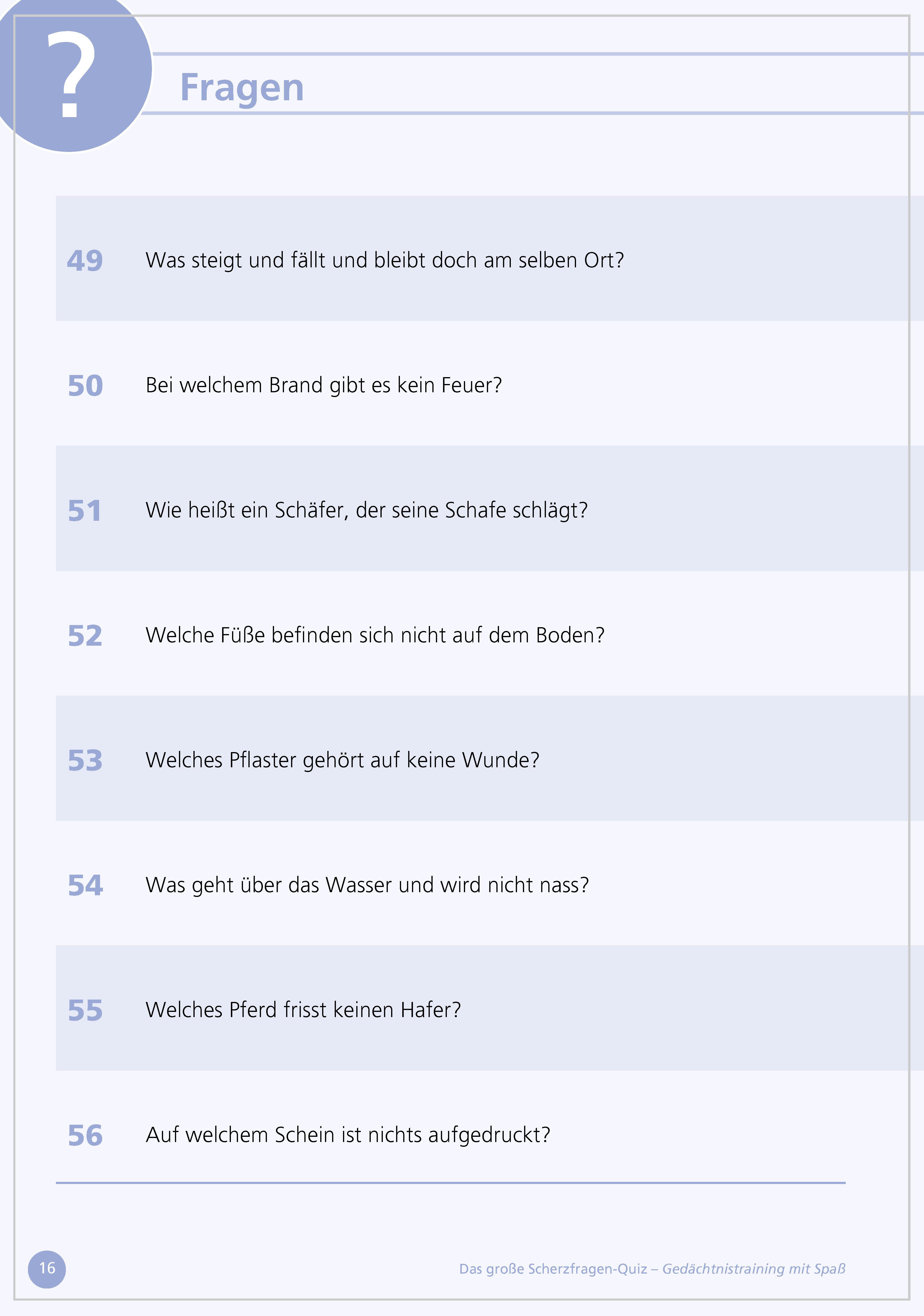 Beispielinhalt (Bild) Das große Scherzfragen-Quiz