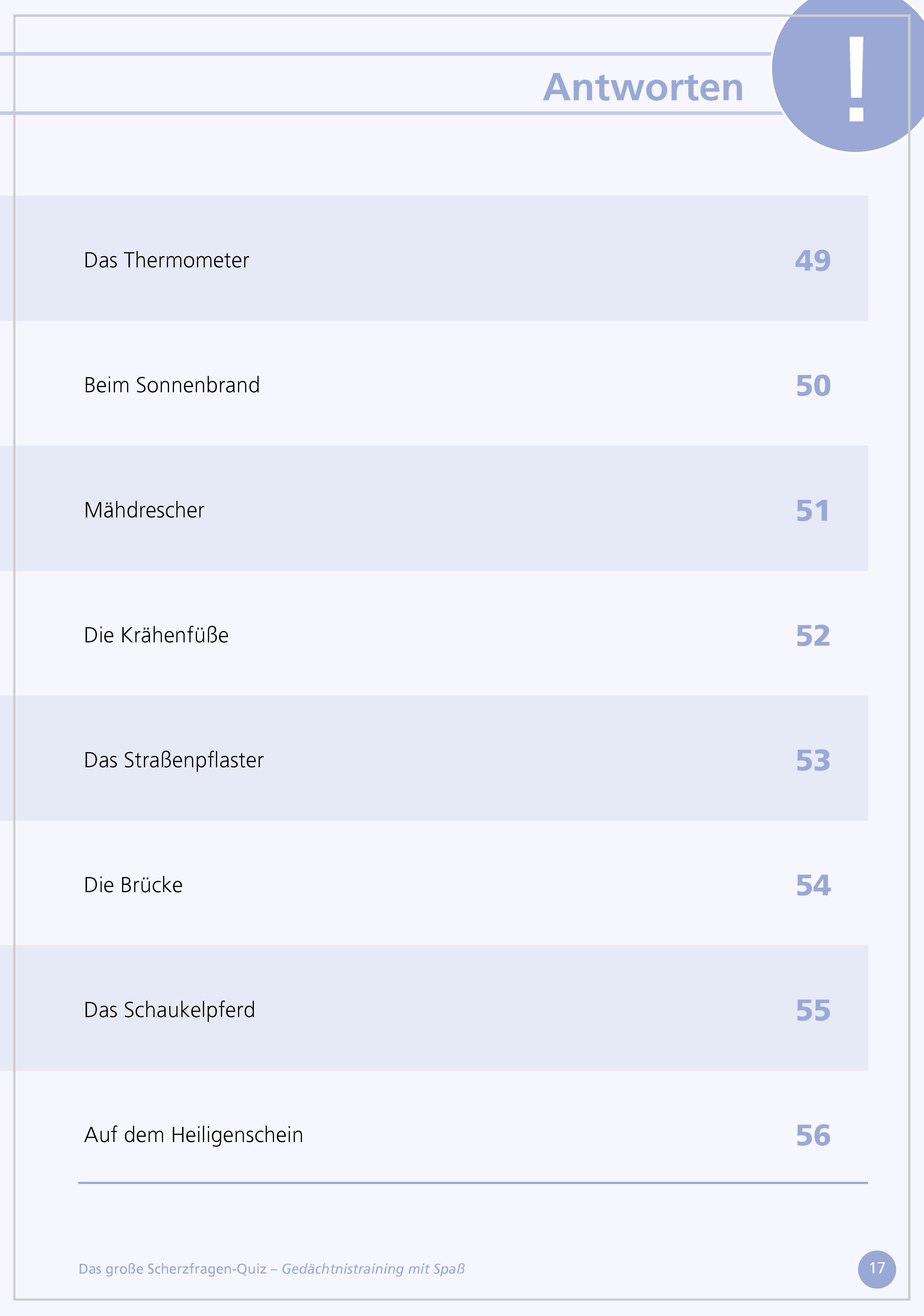Beispielinhalt (Bild) Das große Scherzfragen-Quiz