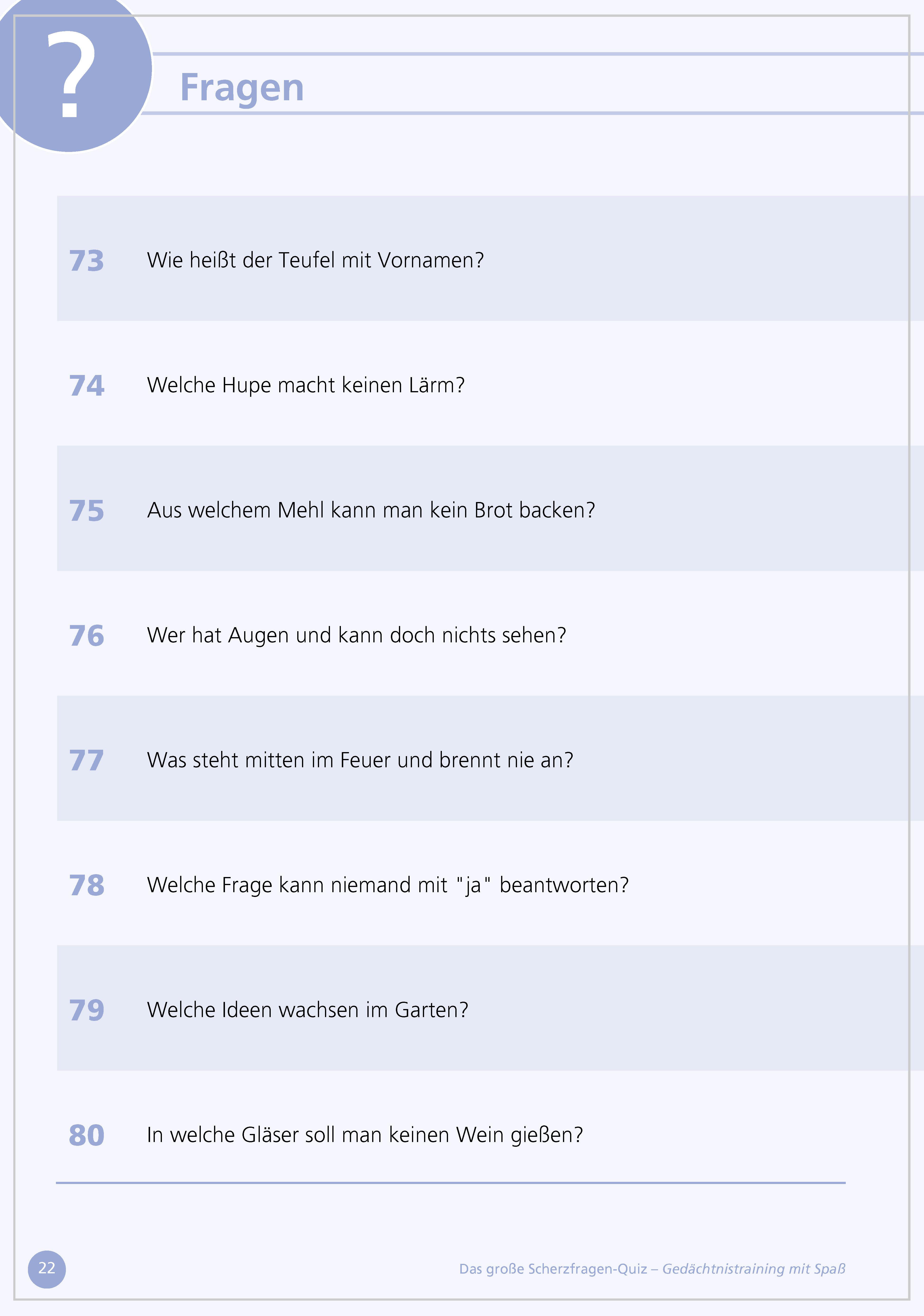 Beispielinhalt (Bild) Das große Scherzfragen-Quiz