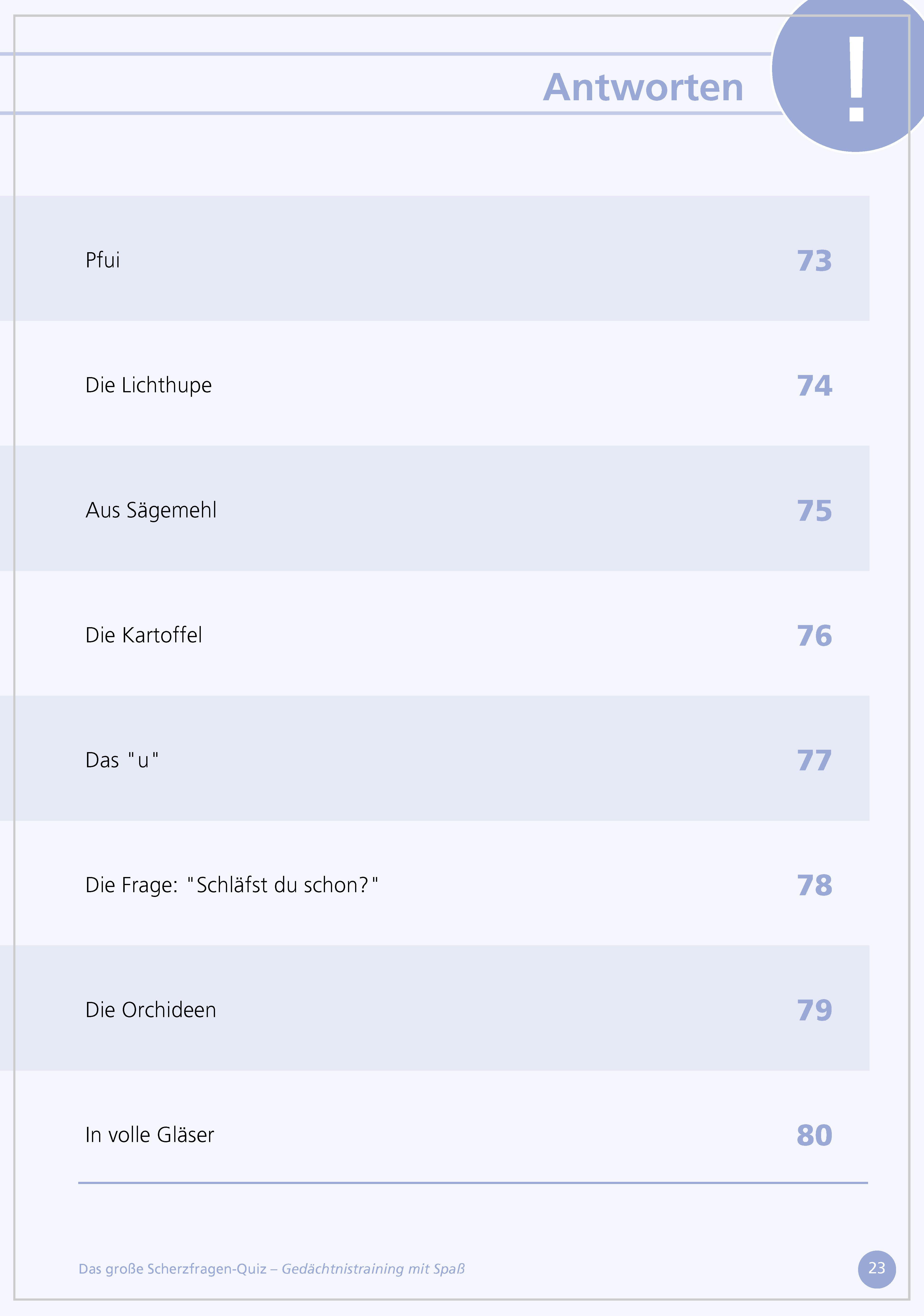 Beispielinhalt (Bild) Das große Scherzfragen-Quiz