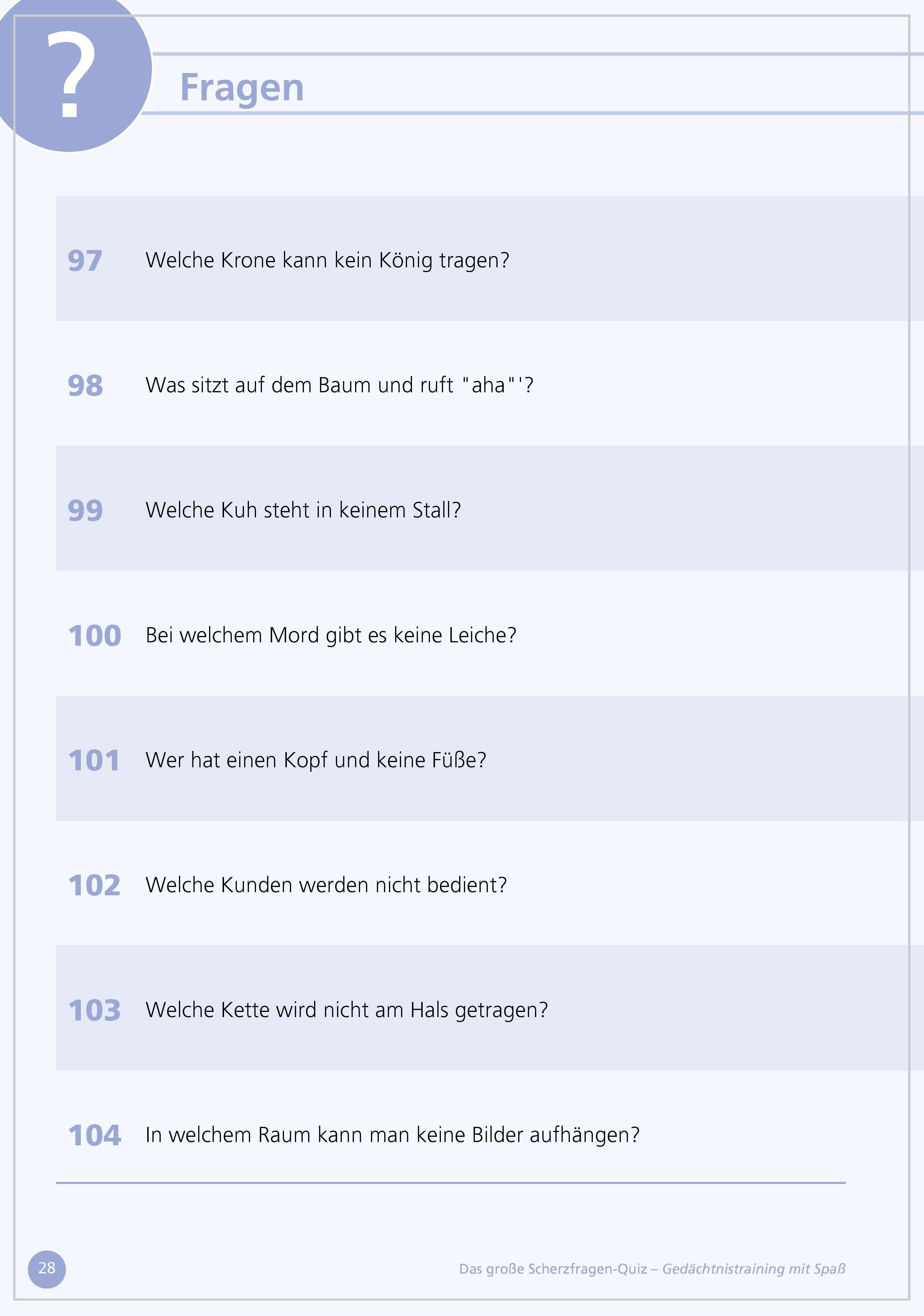 Beispielinhalt (Bild) Das große Scherzfragen-Quiz