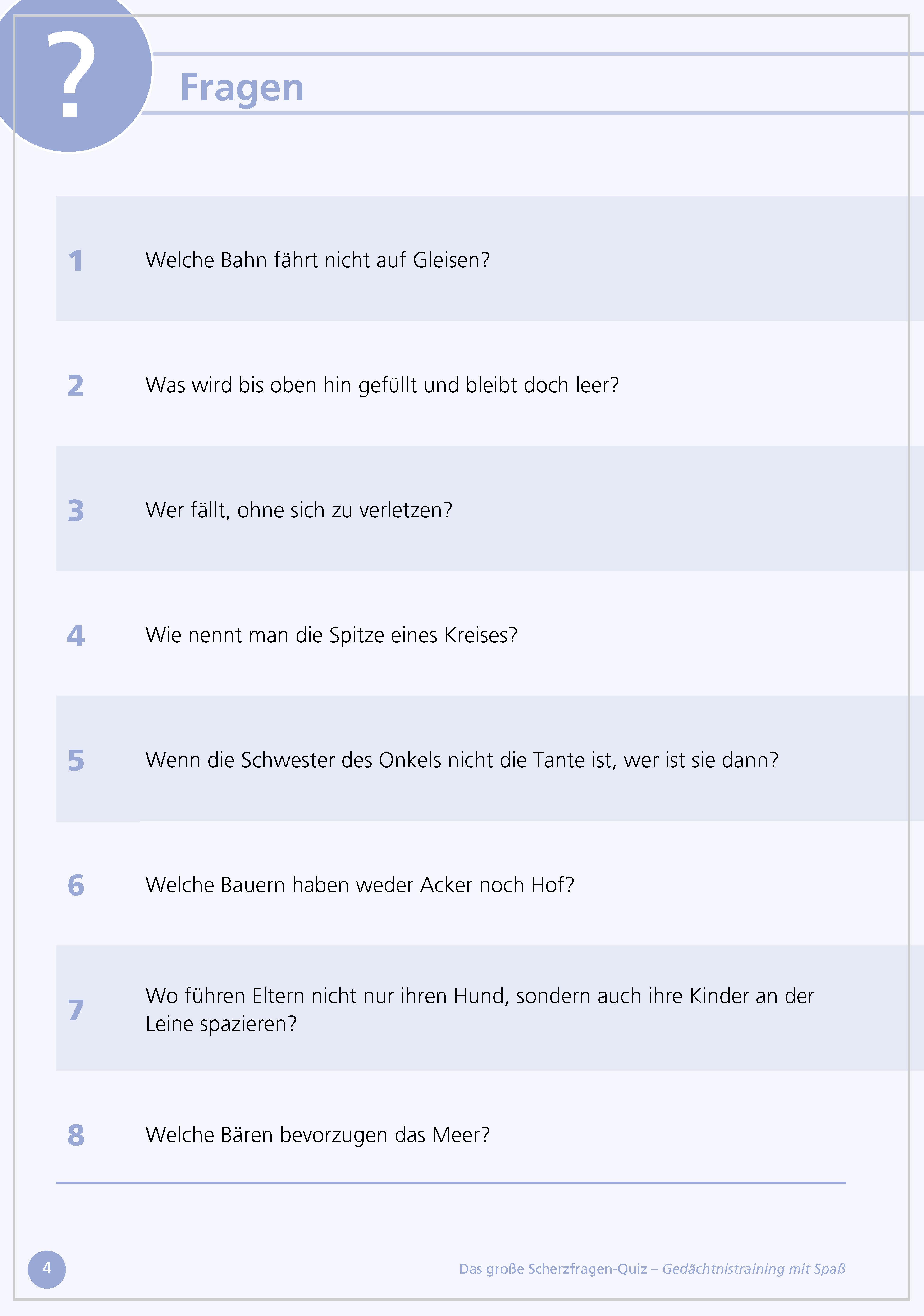 Beispielinhalt (Bild) Das große Scherzfragen-Quiz