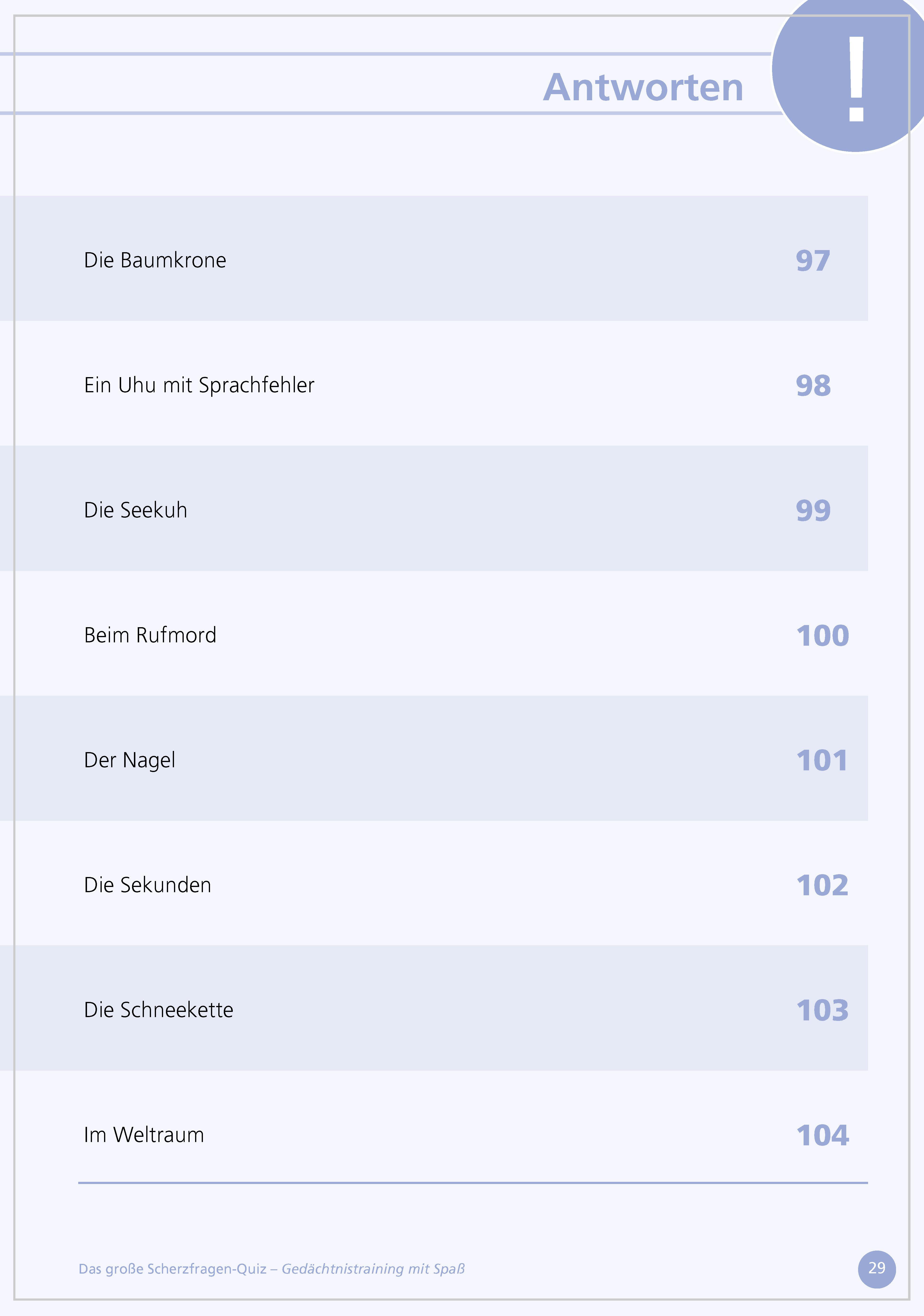 Beispielinhalt (Bild) Das große Scherzfragen-Quiz