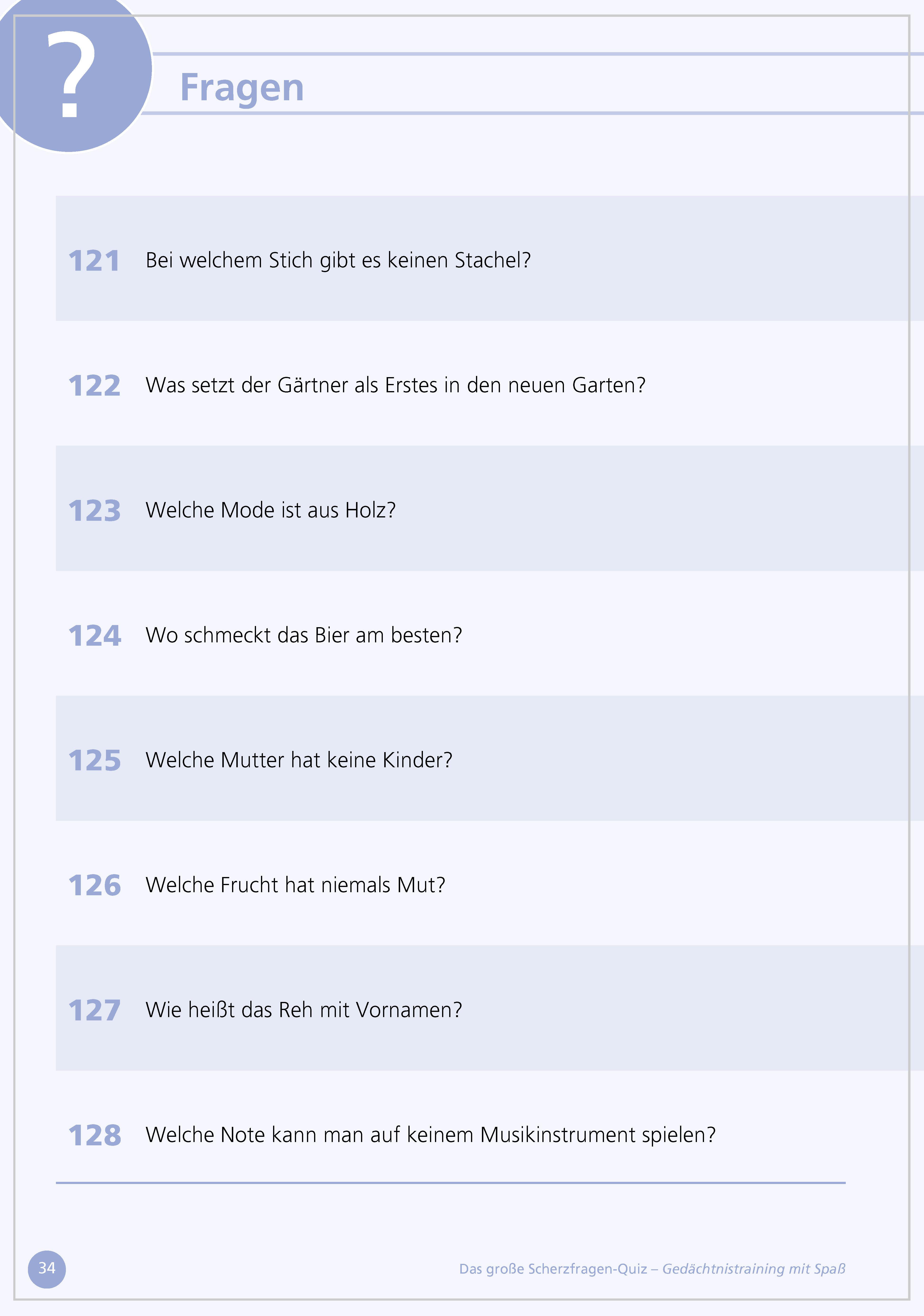 Beispielinhalt (Bild) Das große Scherzfragen-Quiz