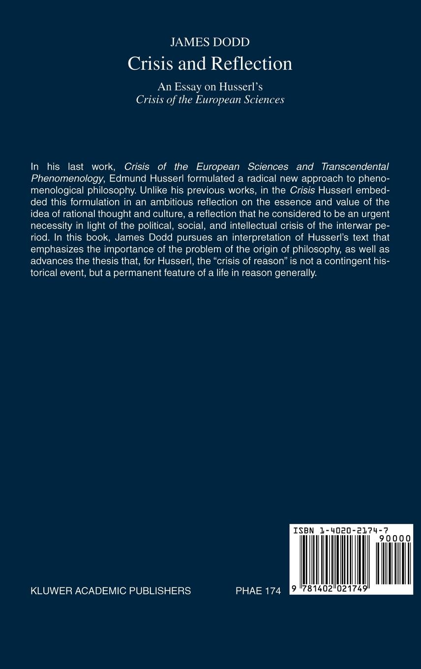 Rückseitencover Crisis and Reflection