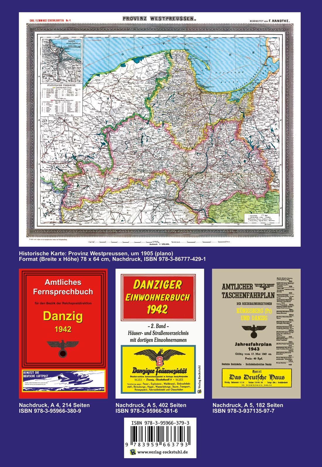 Rückseitencover Einwohnerbuch der Danziger Landkreise DANZIGER HÖHE - DANZIGER NIEDERUNG - GROSSES WERDER 1927/28