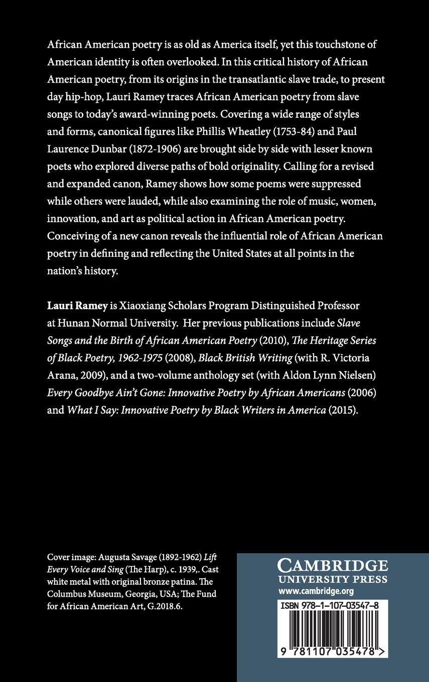 Rückseitencover A History of African American Poetry