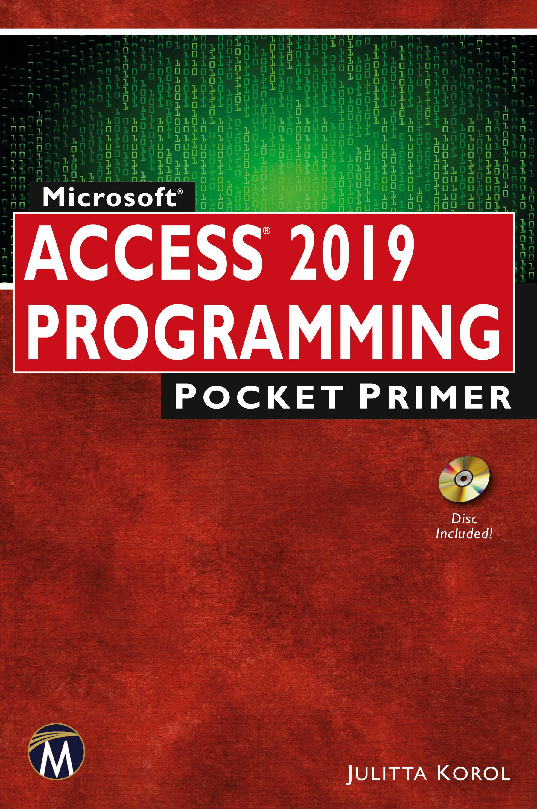 Vorderes Coverbild Microsoft Access 2019 Programming Pocket Primer
