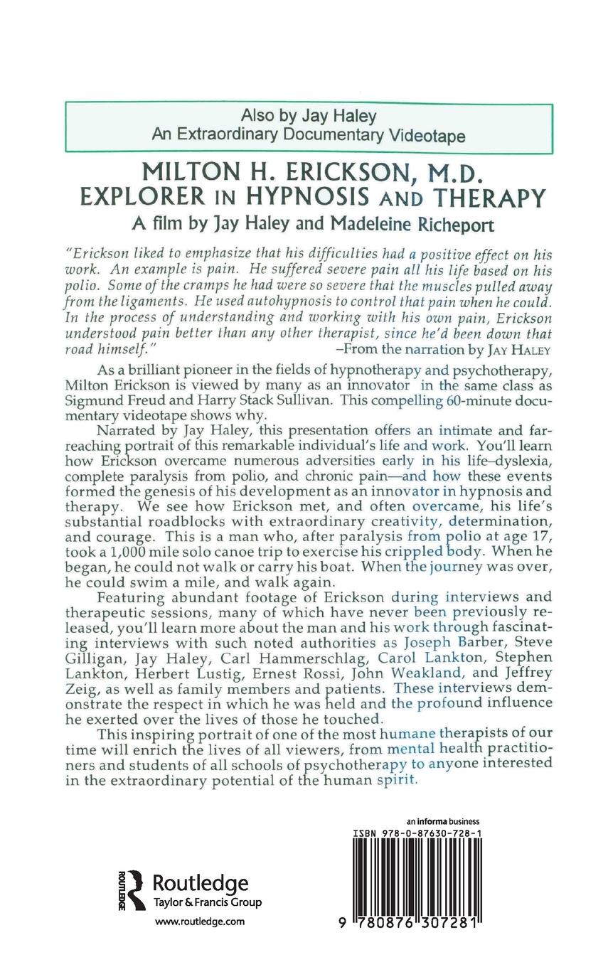 Rückseitencover Jay Haley On Milton H. Erickson