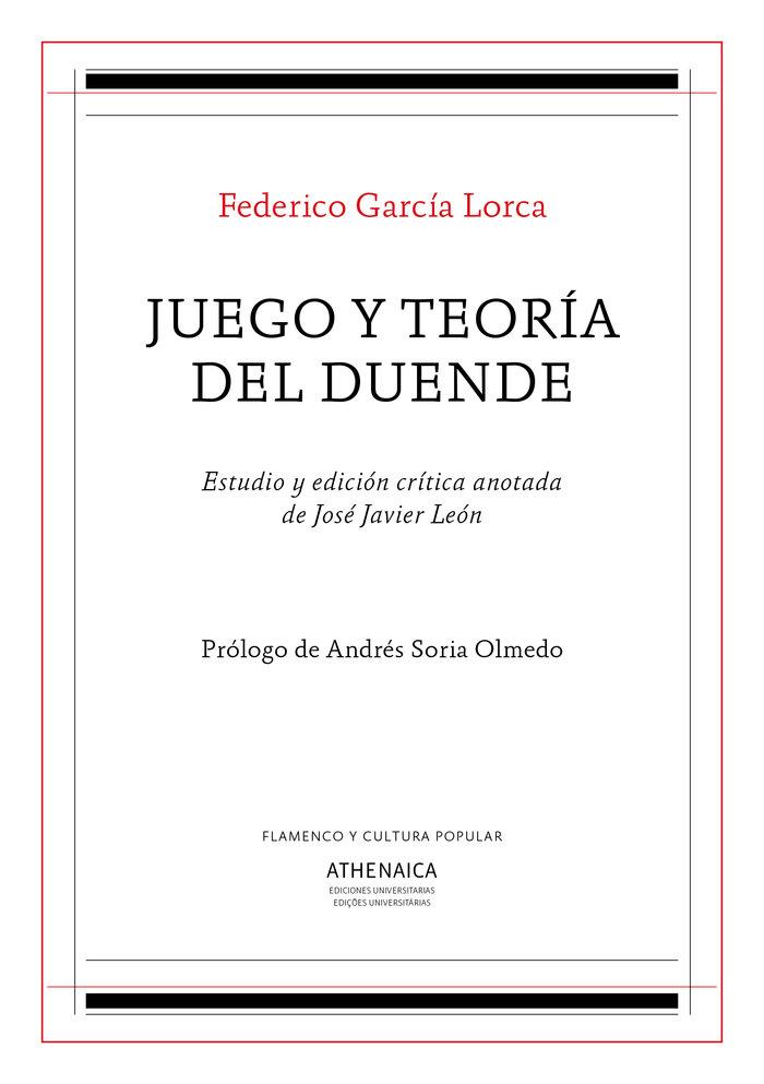 Vorderes Coverbild Federico García Lorca, Juego y teoría del duende
