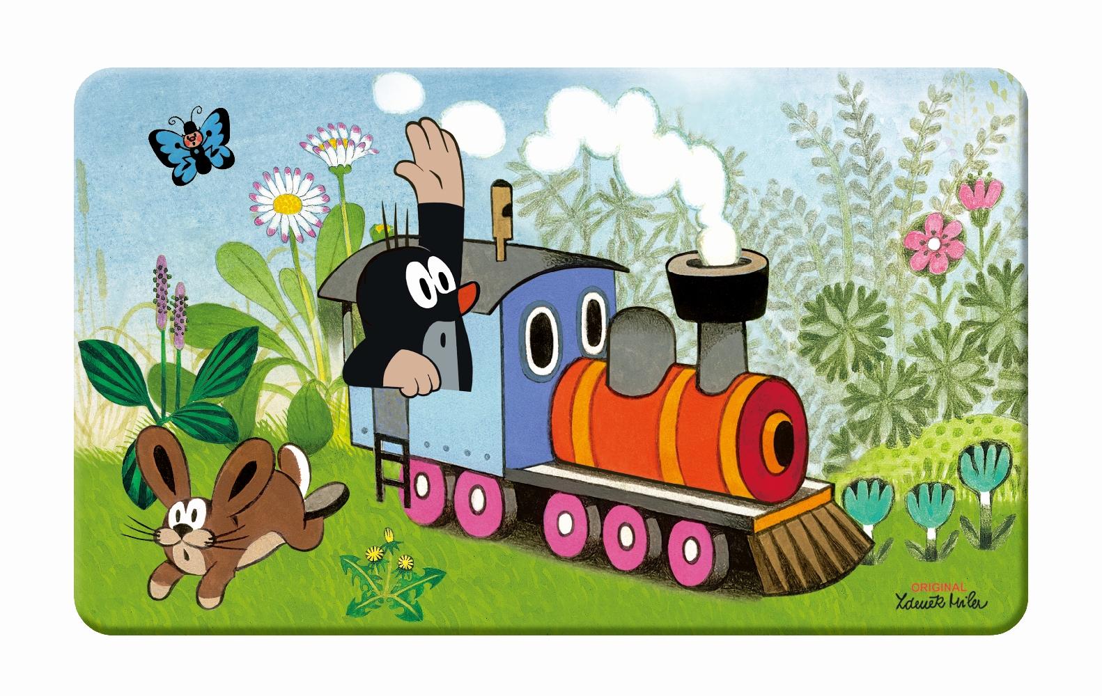 Vorderes Coverbild Trötsch Der kleine Maulwurf Frühstücksbrettchen Lokomotive
