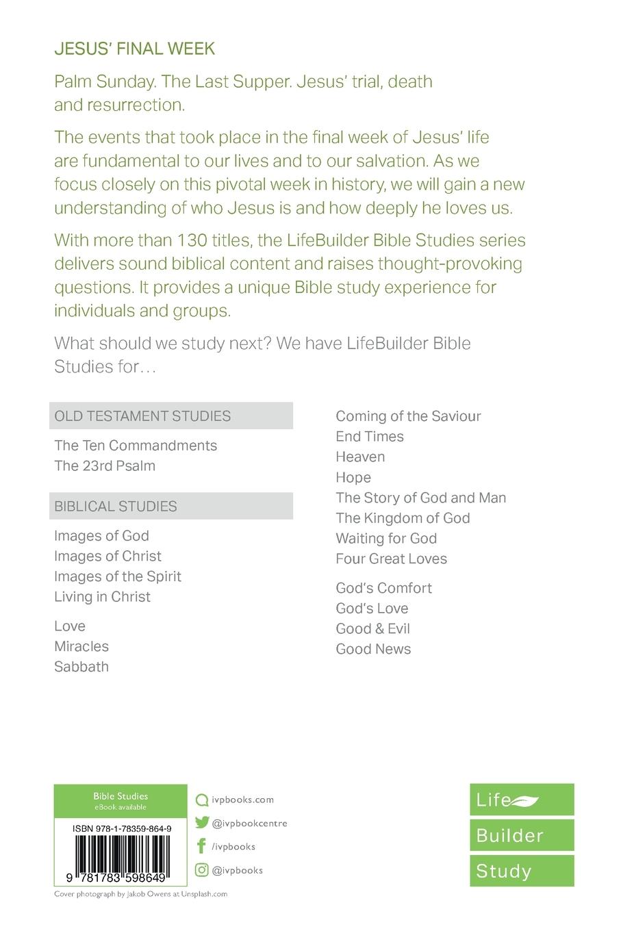 Rückseitencover Jesus' Final Week (Lifebuilder Study Guides)