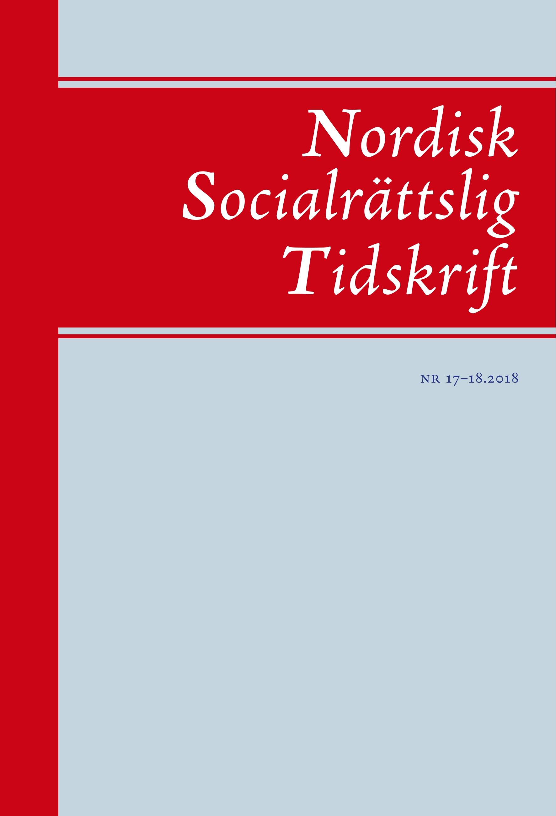 Vorderes Coverbild Nordisk Socialrättslig Tidskrift 17-18 2018
