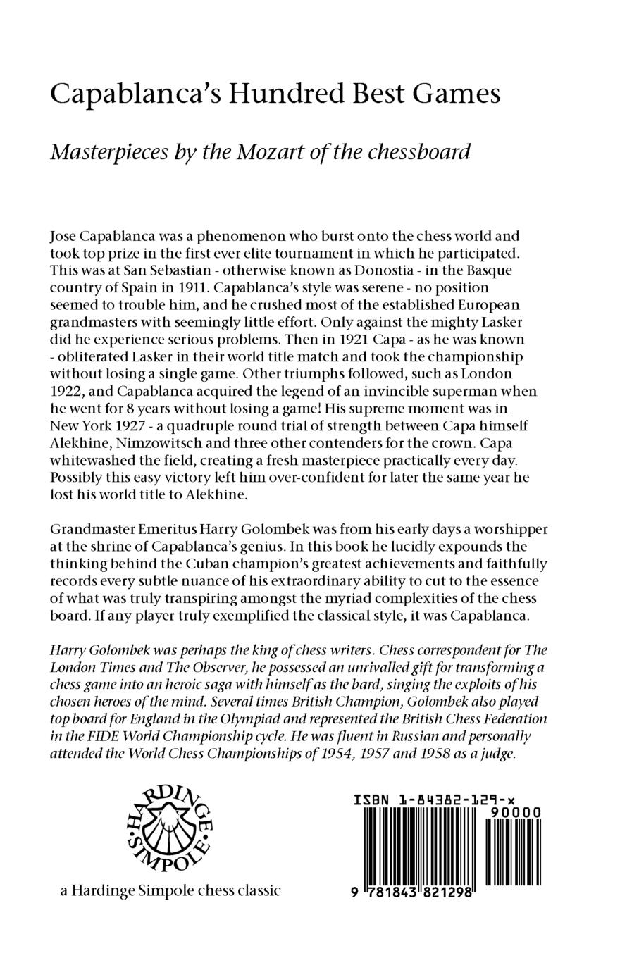 Rückseitencover Capablanca's Hundred Best Games of Chess