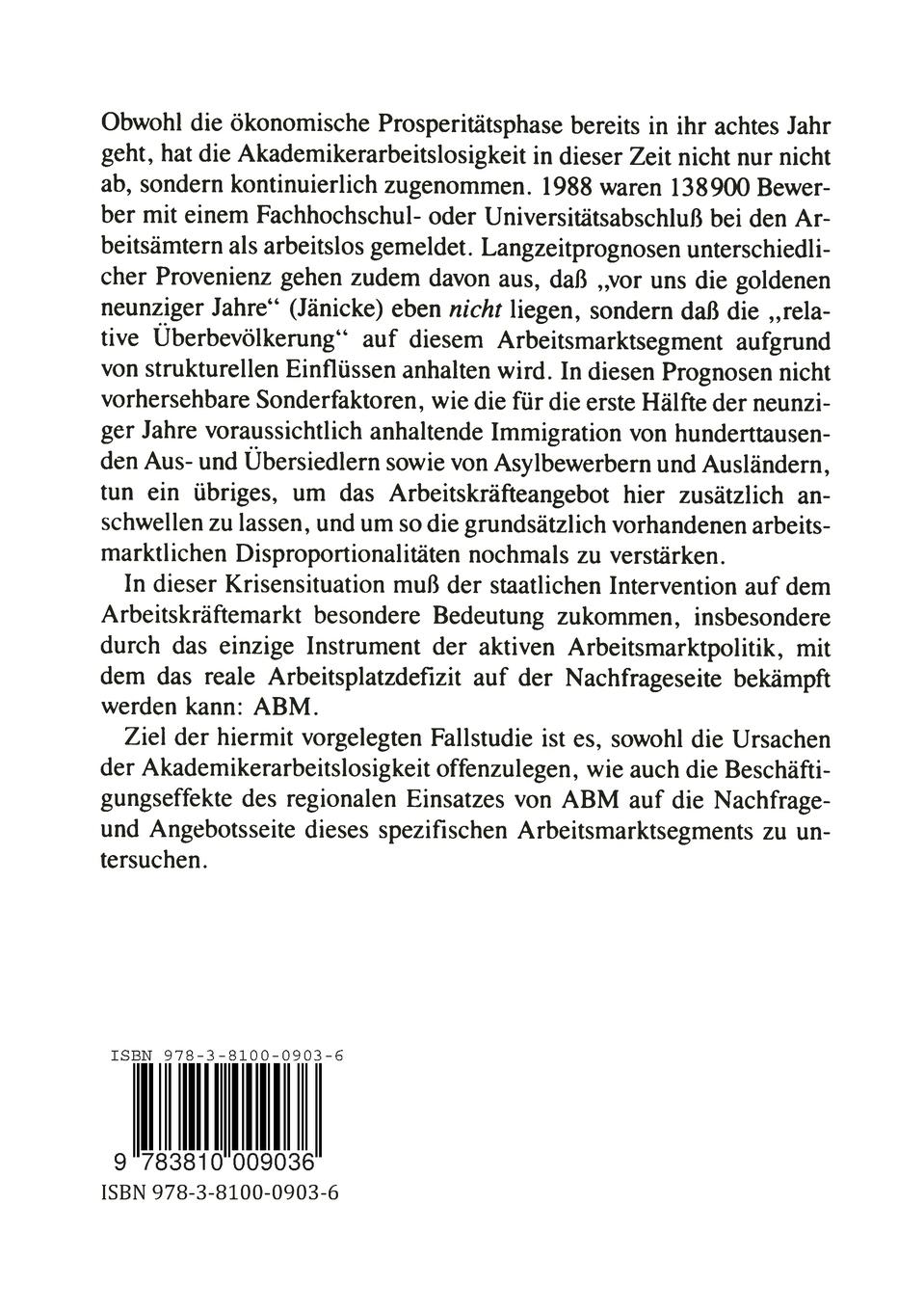 Rückseitencover Akademiker-Arbeitslosigkeit