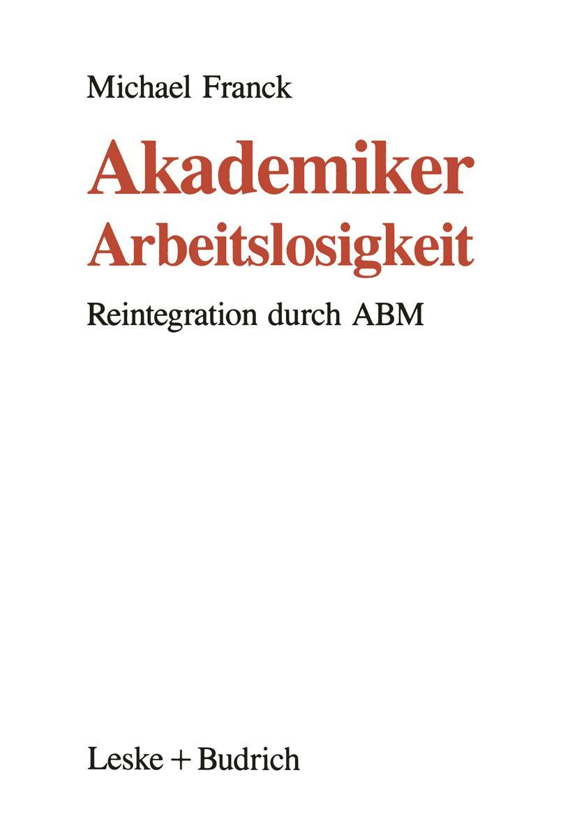 Vorderes Coverbild Akademiker-Arbeitslosigkeit