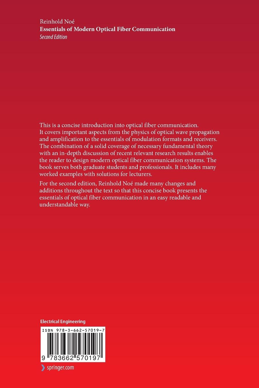 Rückseitencover Essentials of Modern Optical Fiber Communication