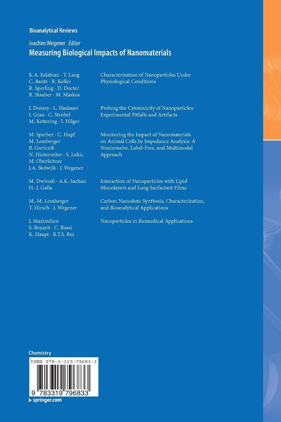 Rückseitencover Measuring Biological Impacts of Nanomaterials