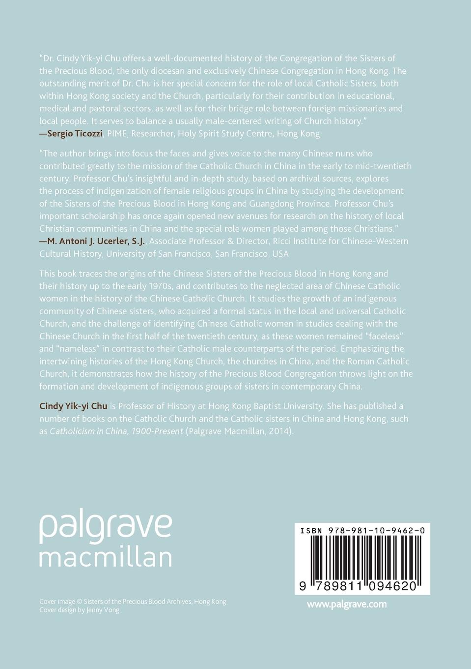 Rückseitencover The Chinese Sisters of the Precious Blood and the Evolution of the Catholic Church