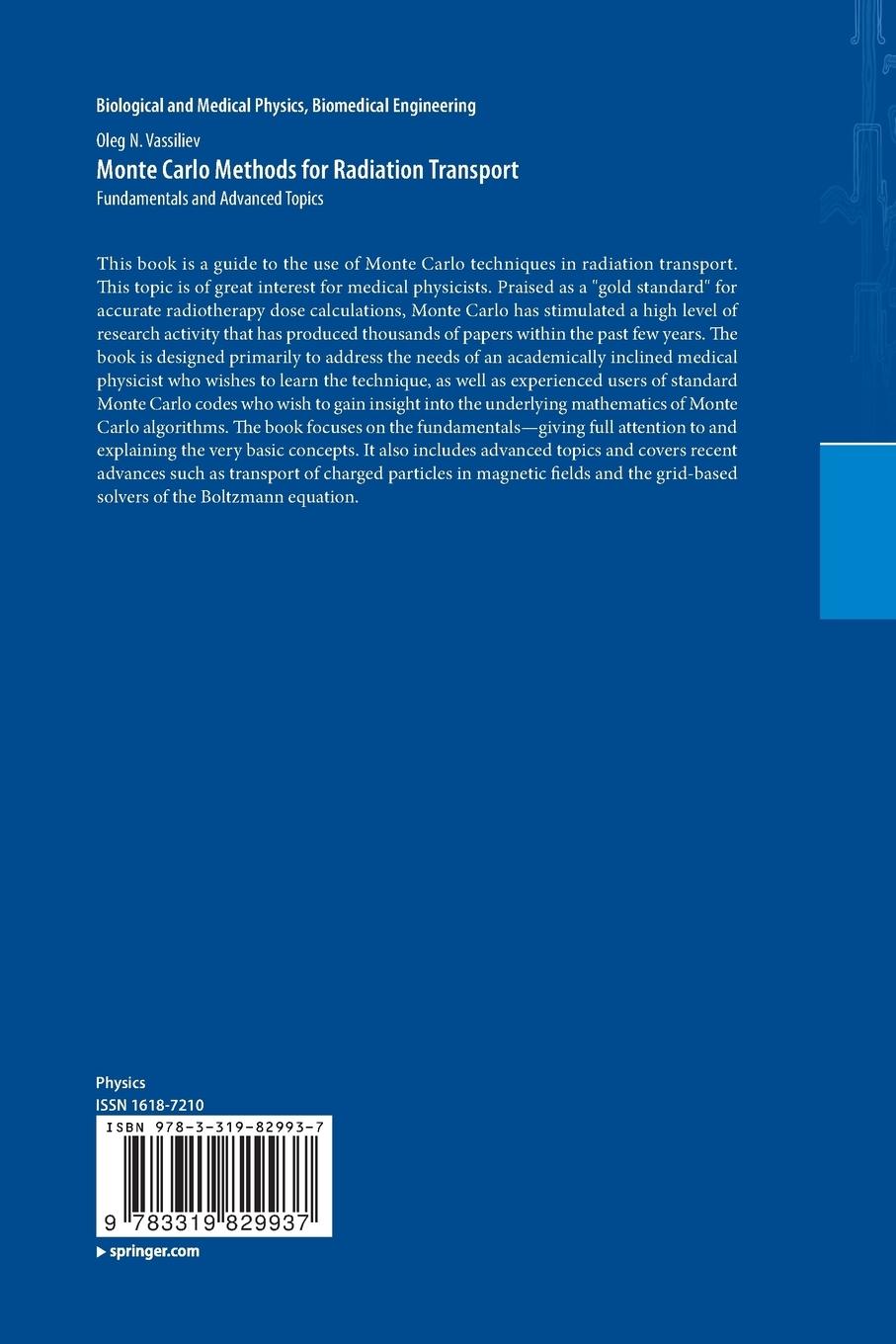 Rückseitencover Monte Carlo Methods for Radiation Transport