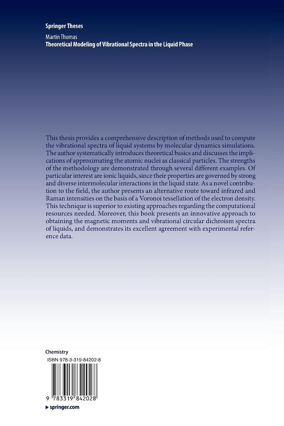 Rückseitencover Theoretical Modeling of Vibrational Spectra in the Liquid Phase