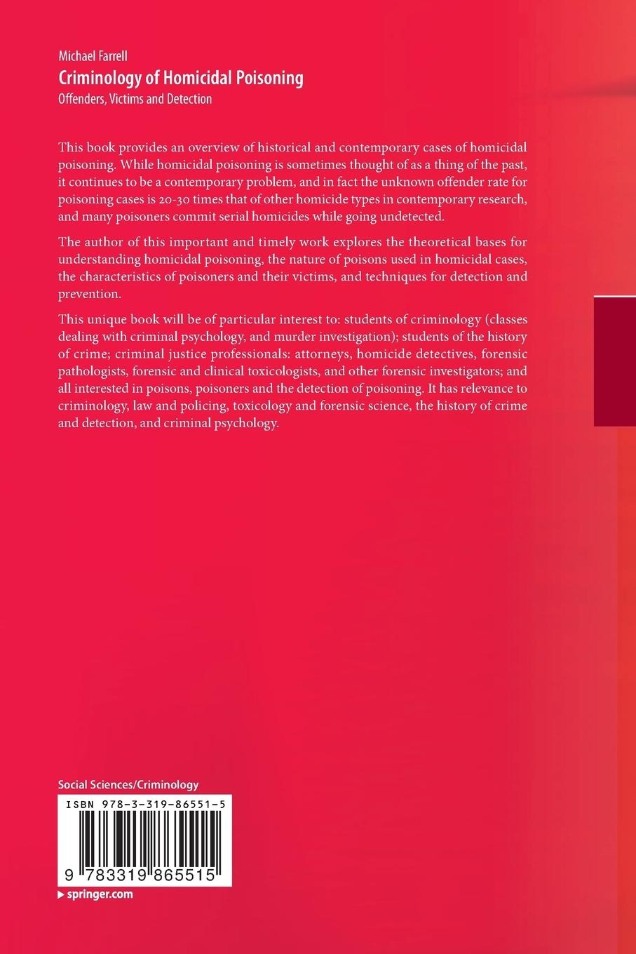 Rückseitencover Criminology of Homicidal Poisoning