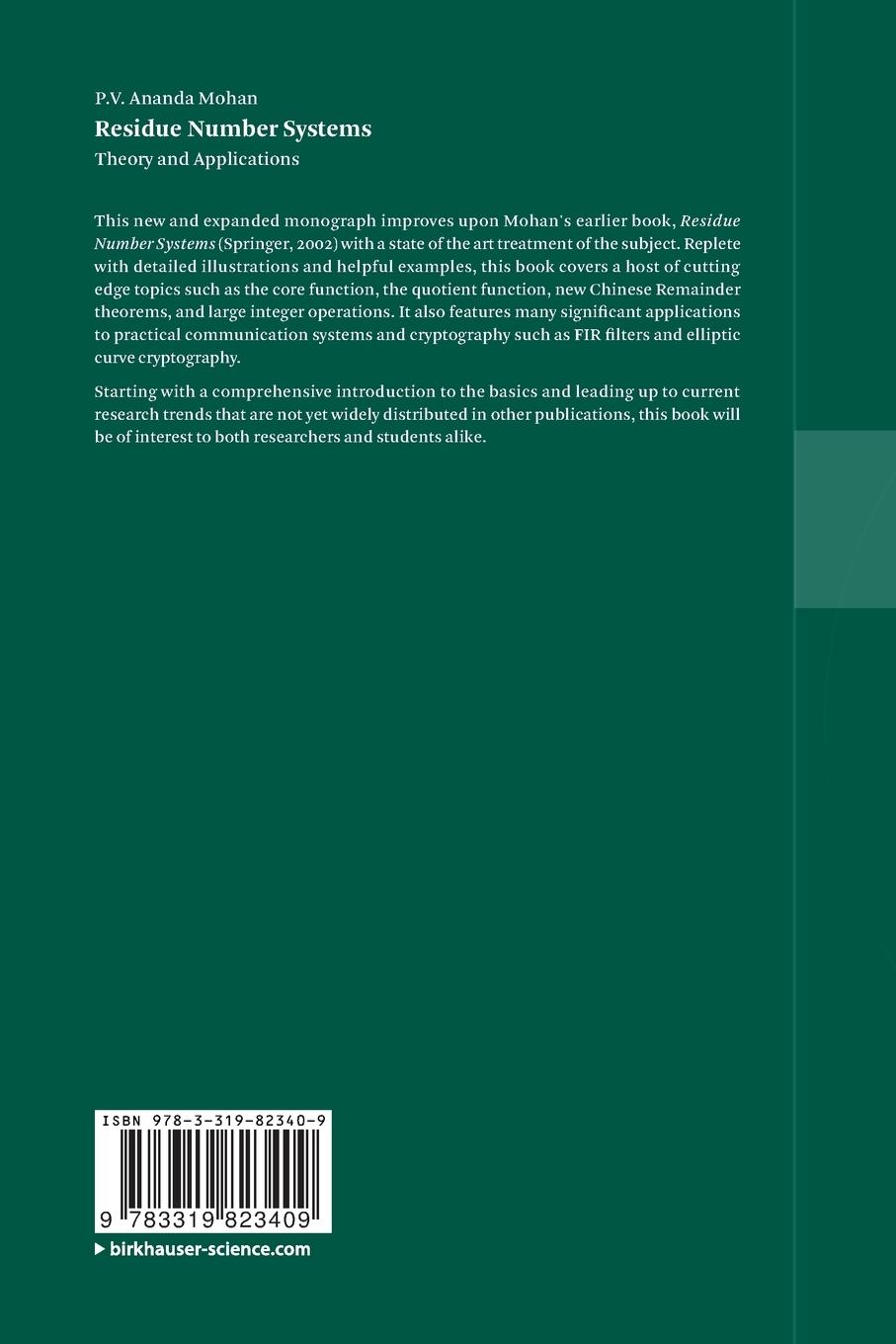 Rückseitencover Residue Number Systems