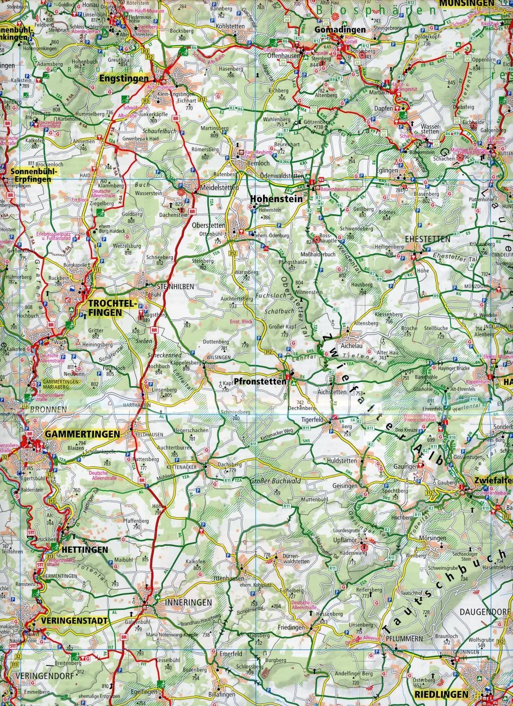 Beispielinhalt (Bild) Schwäbische Alb und Oberschwaben, Sigmaringen - Biberach an der Riß, Albstadt 1:100 000