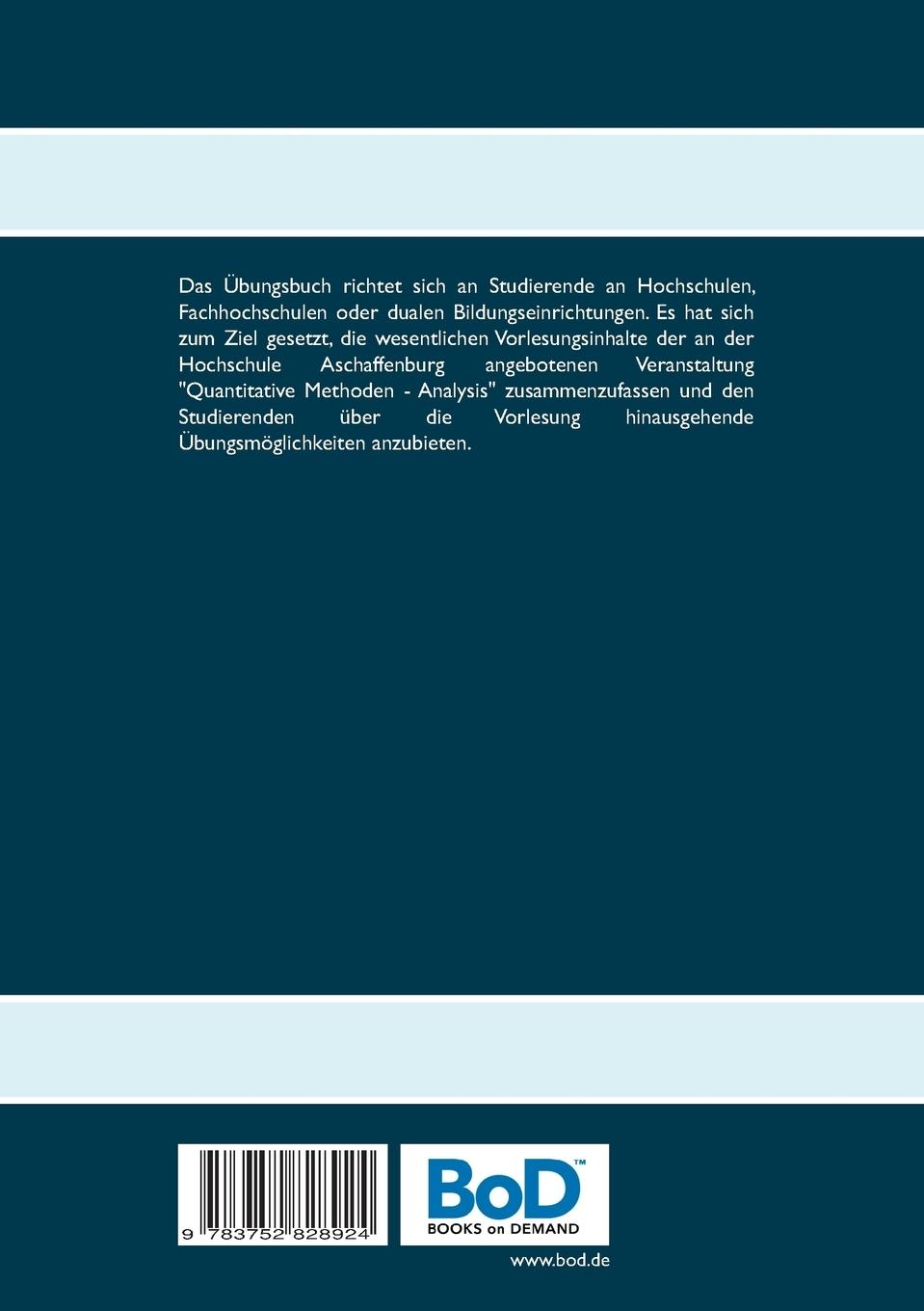 Rückseitencover Quantitative Methoden - Arbeitsbuch