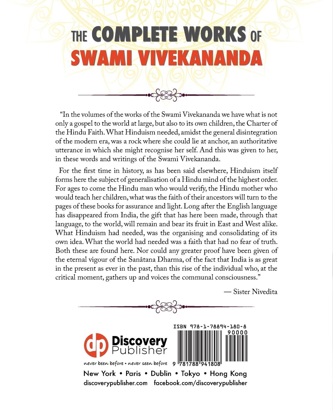 Rückseitencover The Complete Works of Swami Vivekananda, Volume 2