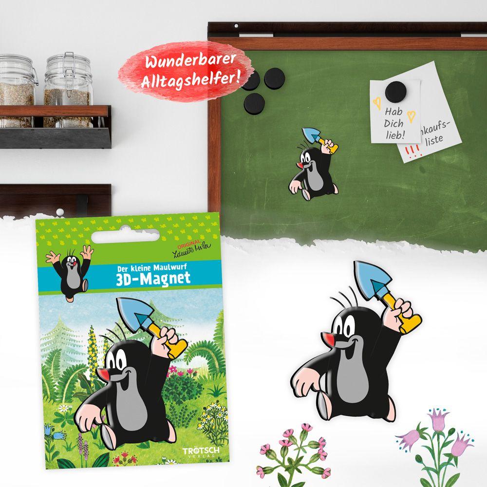Beispielinhalt (Bild) 3D-Magnet Der kleine Maulwurf mit Schaufel