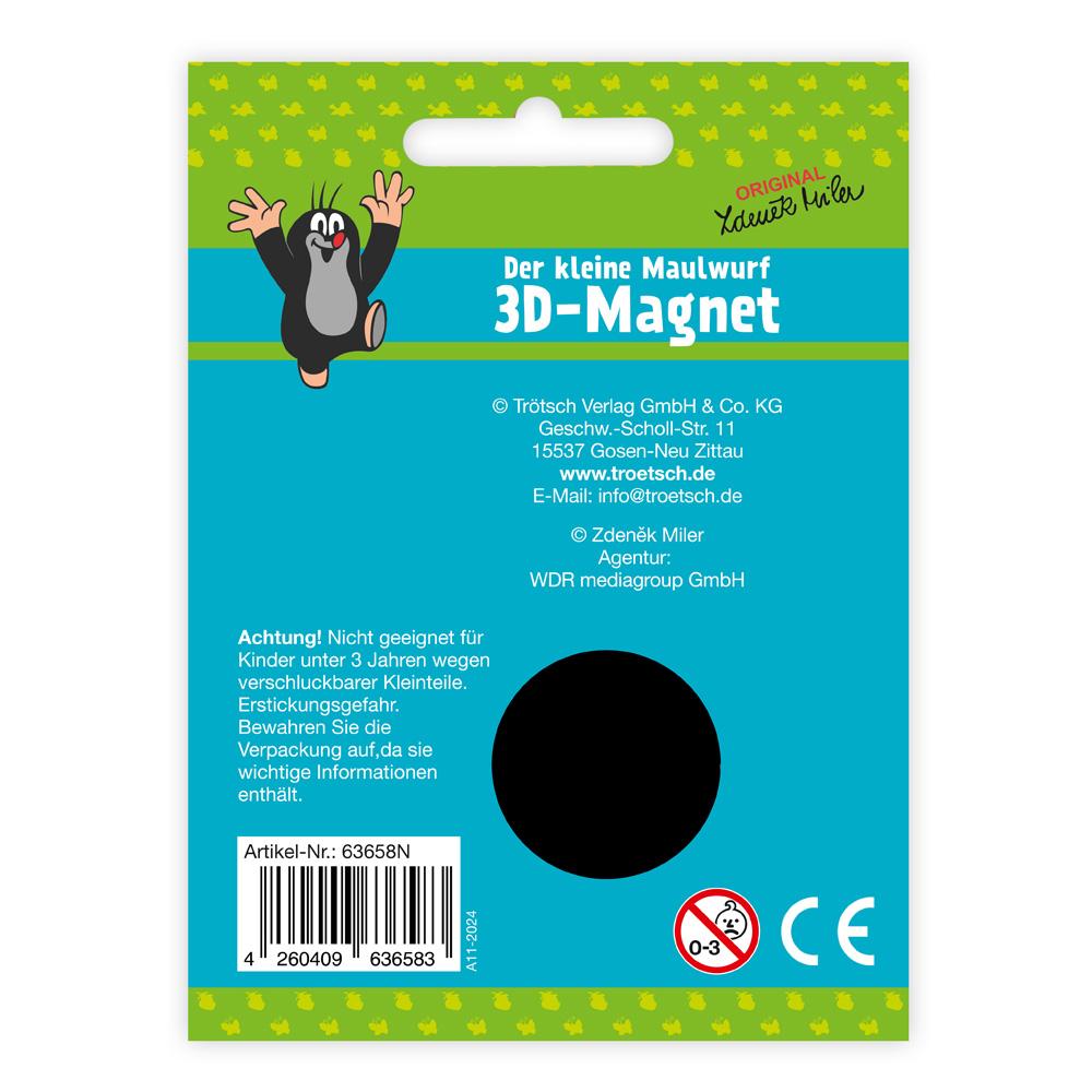 Rückseitencover 3D-Magnet Der kleine Maulwurf Gießkanne und Blume