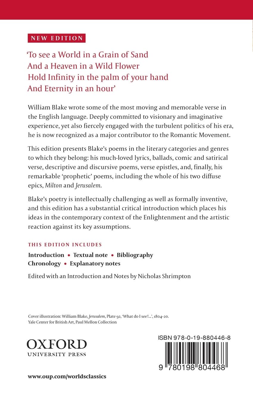 Rückseitencover William Blake: Selected Poems