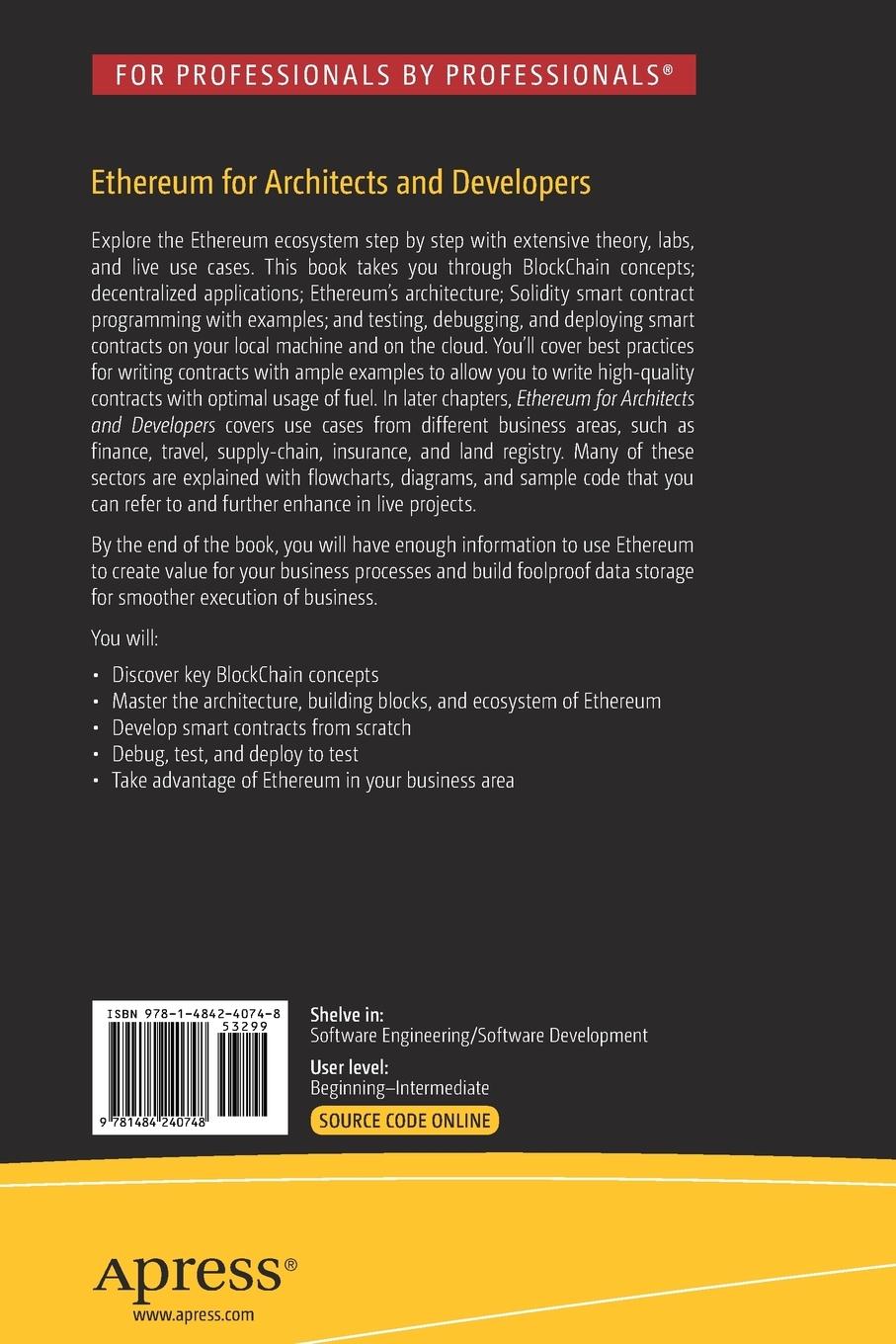 Rückseitencover Ethereum for Architects and Developers